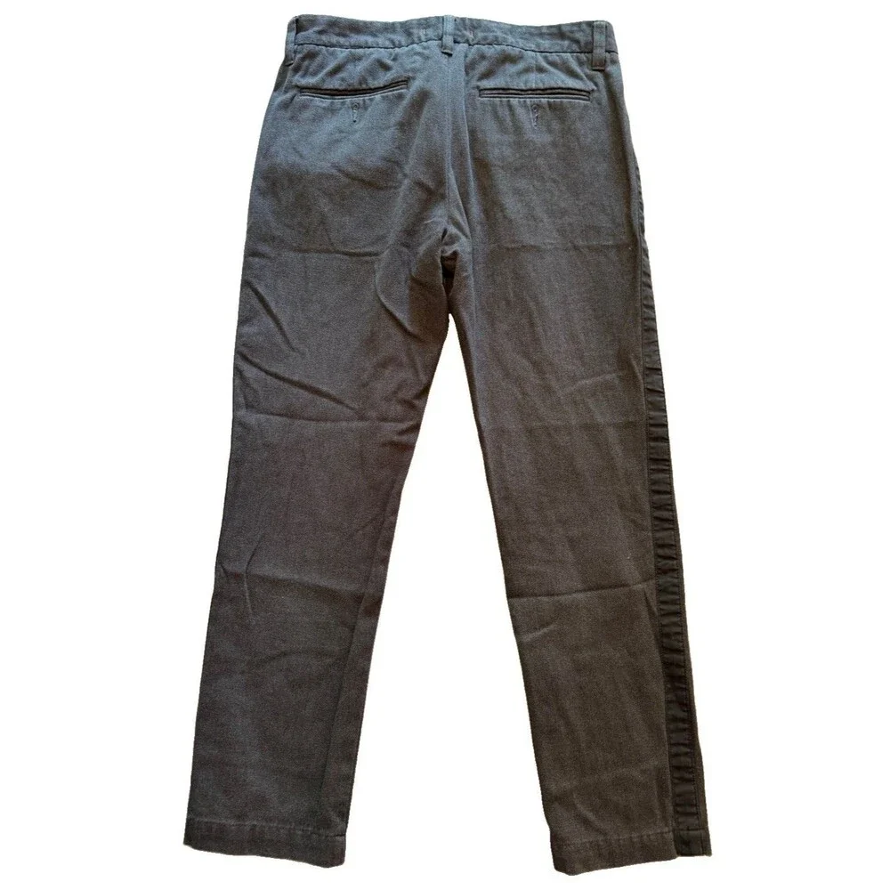 Jack Spade Mens 31 Charcoal Gray Herringbone Side Stripe Cotton Dress Pants